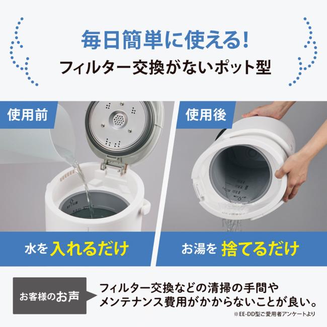 ZOJIRUSHI(象印) 木造8畳 プレハブ13畳 スチーム式加湿器 EE-DG50-HA (グレー) 商品画像3：生活家電 ディープライス
