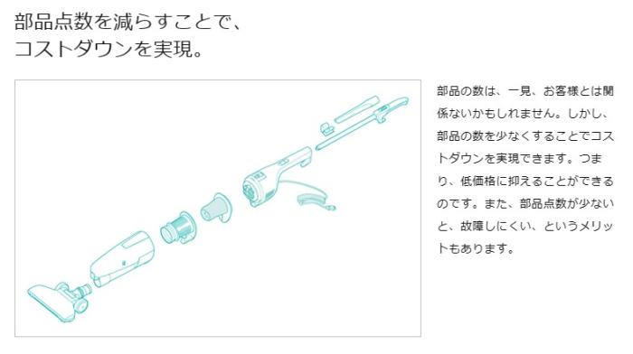 TWINBIRD(ツインバード) サイクロン式 スティック型クリーナー TC-EA35W (ホワイト) 商品画像3：生活家電 ディープライス