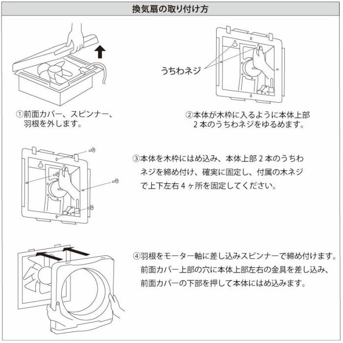 ユアサ 羽根径30cm 引き紐スイッチ連動式シャッター 一般換気扇 台所 キッチン YNK-30 商品画像5：生活家電 ディープライス