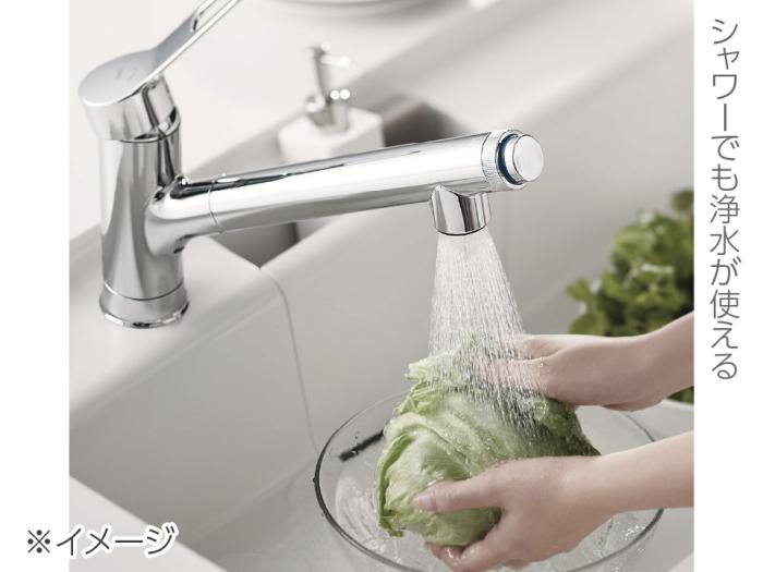 INAX(イナックス) 浄水器内蔵シングルレバー混合水栓 オールインワン浄水栓 JF-AJ461SYX-JW 商品画像4：生活家電 ディープライス