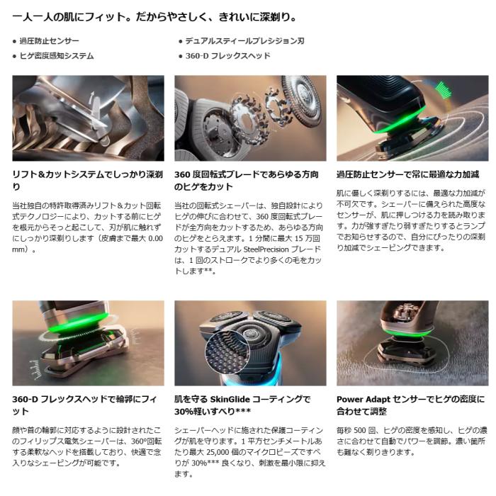 PHILIPS(フィリップス) ウェット＆ドライ電動シェーバー 『Shaver series 9000』 S9987/59 (ダーククローム) 商品画像6：生活家電 ディープライス