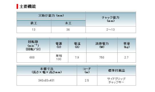 マキタ　低速用ドリル　DS4011 商品画像2：e-tool