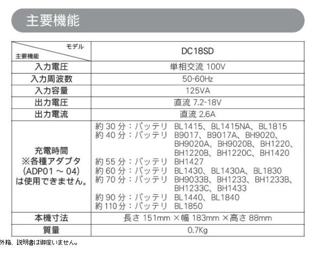 マキタ 充電器 DC18SD 14.4V 18V 国内モデル 純正 商品画像2：e-tool