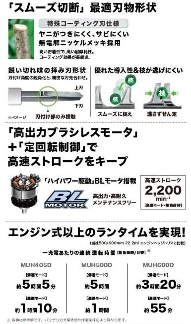 マキタ　MUH405DZ(本体のみ)　(バッテリ・充電器別売)　充電式ヘッジトリマ 商品画像3：e-tool