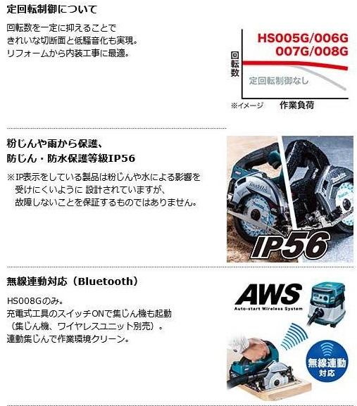 マキタ　HS007GZB　黒　(本体・チップソー付き)　(バッテリ・充電器・ケース別売)　125mm　充電式マルノコ(無線非対応)　一般ベース一体式 商品画像4：e-tool
