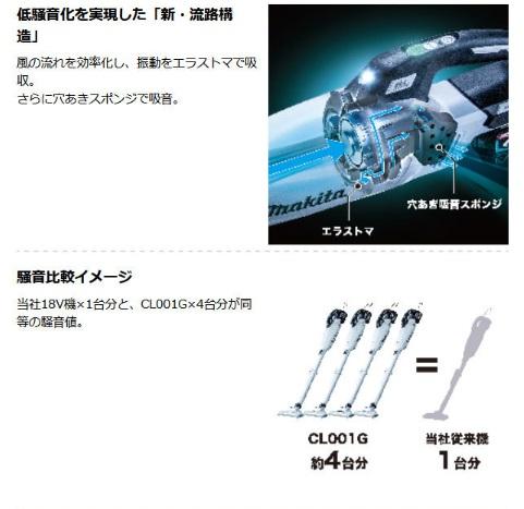 マキタ　CL001GZO　(本体のみ)(電池・充電器別売)　オリーブ　充電式クリーナー　40V 商品画像3：e-tool