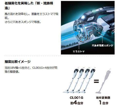 マキタ CL001GZCO(本体のみ) オリーブ (電池・充電器別売) ロック付サイクロンアタッチメント付 充電式クリーナー 40V 商品画像3：e-tool