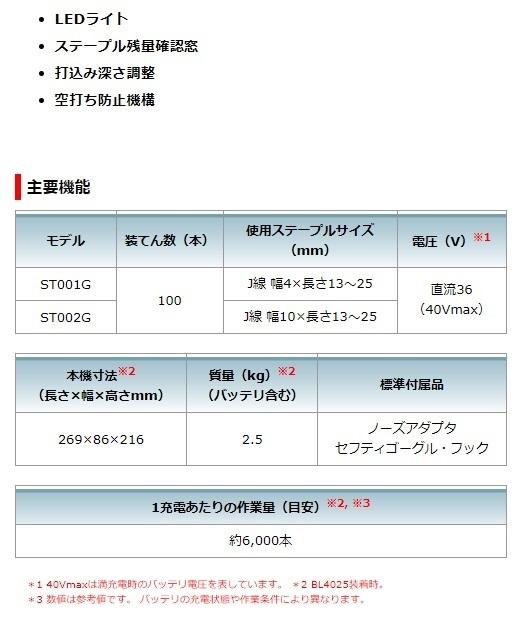 マキタ ST002GZK (本体＋ケースのみ) (バッテリ・充電器別売) 充電式タッカ J線ステープル10mm 40Vmax 商品画像8：e-tool