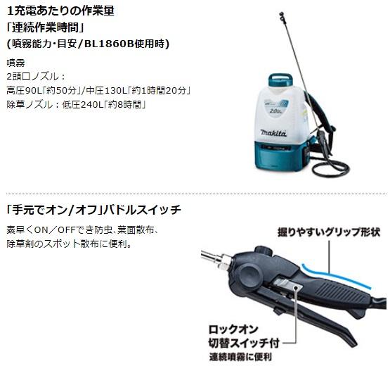 マキタ MUS200DZ (本体のみ) (バッテリ・充電器別売) 充電式噴霧器 20L 18V 商品画像3：e-tool