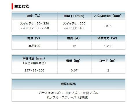 マキタ(makita) 100V ヒートガン HG6031VK 550度強力熱風 ケース付 ヒーティングガン　ホットエアガン 商品画像2：e-tool