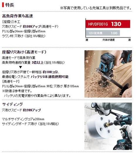 マキタ HP001GZ (本体のみ)(バッテリ・充電器・ケース別売) 充電式振動ドライバドリル 40Vmax 商品画像2：e-tool