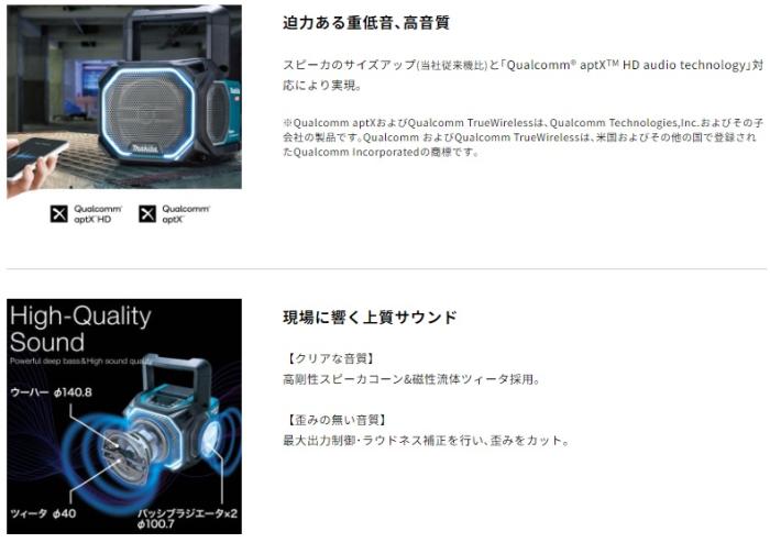 マキタ MR014GZ (ACアダプタ付属) (バッテリ・充電器別売) 充電式スピーカー 商品画像2：e-tool