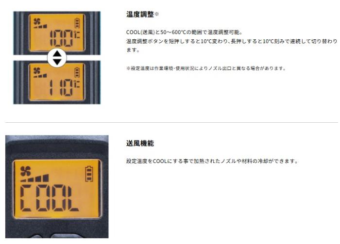 マキタ HG001GZK (本体+ケース) (バッテリ･充電器別売) 充電式ヒートガン 40Vmax ホットエアガン 商品画像4：e-tool