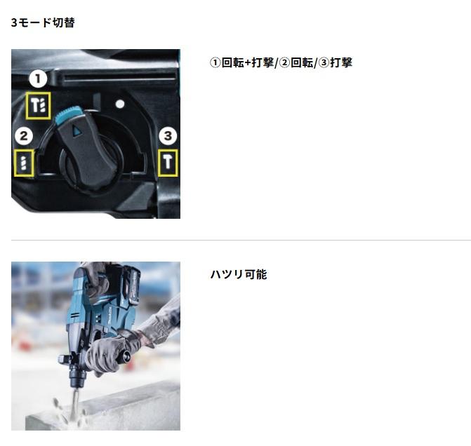 マキタ HR011GZKV (本体+ケース+集じんシステム付) (バッテリ・充電器別売) 28mm 充電式ハンマドリル SDSプラス 40Vmax 商品画像8：e-tool