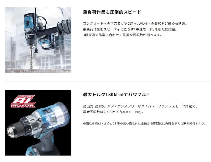 マキタ HP003GZ (本体のみ) 充電式震動ドライバドリル 40Vmax 商品画像2：e-tool