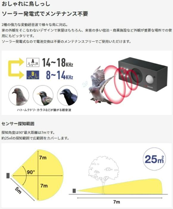 ムサシ REP-700 ソーラー 鳥しっし 商品画像3：e-tool