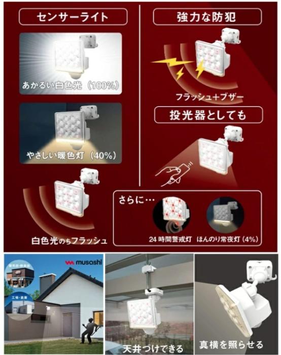 12Wx1灯リモコン付センサー LED-AC1015 ライテックス 商品画像3：e-tool