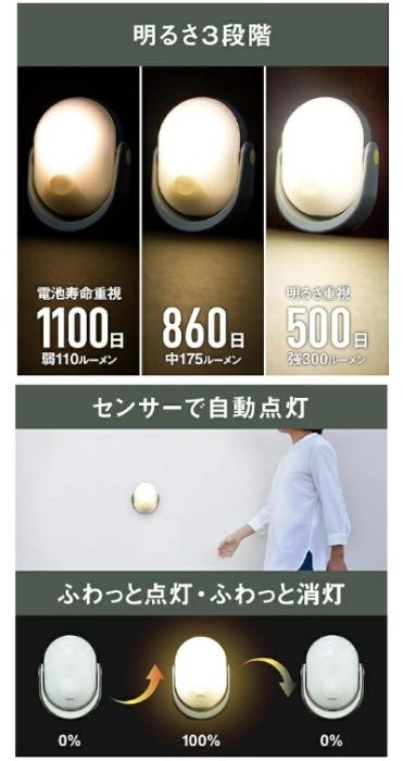 どこでもセンサーライト300 ASL-097 ライテックス 商品画像4：e-tool