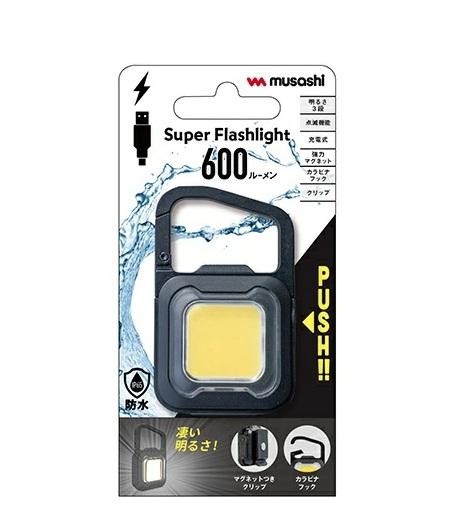 充電式スーパーフラッシュライト6W ブラック COB-WL005BK ライテックス 商品画像2：e-tool