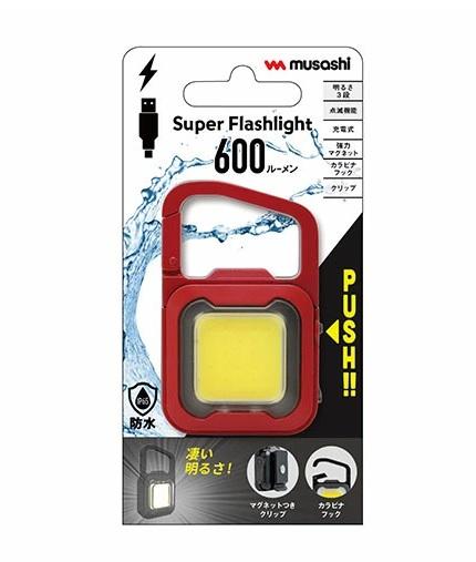 充電式スーパーフラッシュライト6W レッド COB-WL007R ライテックス 商品画像2：e-tool