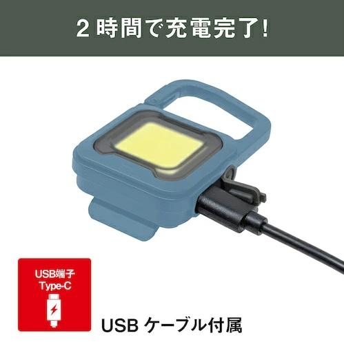 充電式スーパーフラッシュライト6W マリンブルー COB-WL009MB ライテックス 商品画像2：e-tool