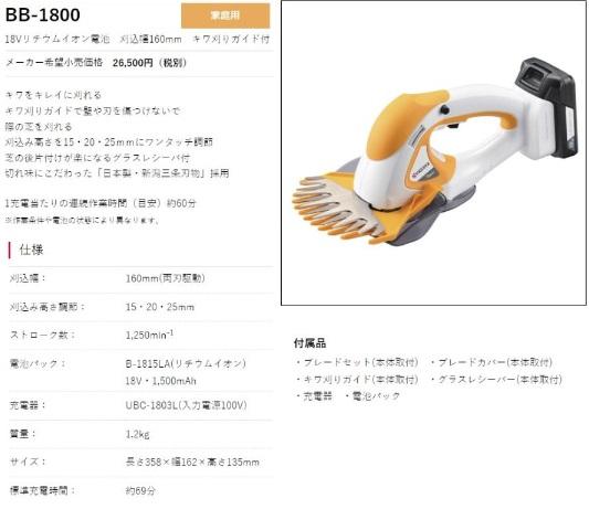京セラ BB-1800 充電式バリカン 665100A 商品画像2：e-tool
