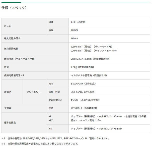 ハイコーキ CD3605DA(XPZ) (バッテリ1個+充電器+ケース+チップソー付)　コードレスチップソーカッタ 125mm 商品画像7：e-tool