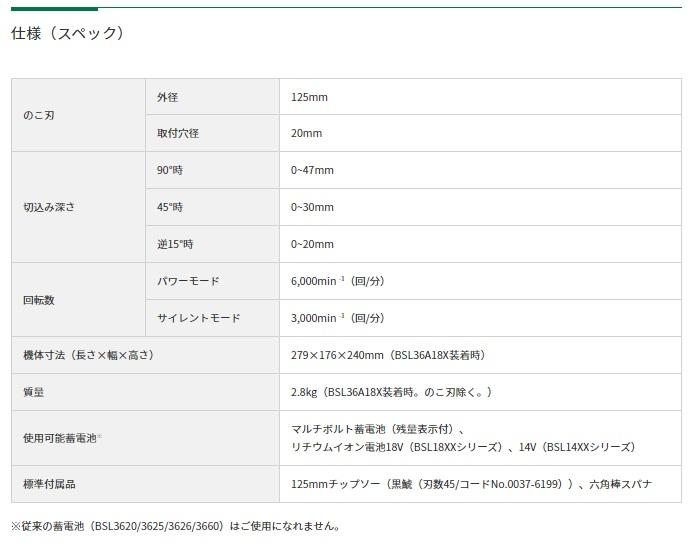 ハイコーキ C1805DB(NN) (本体のみ) (バッテリ・充電器・ケース別売) コードレスマルノコ125mm HiKOKI 14.4V・18V兼用 商品画像4：e-tool