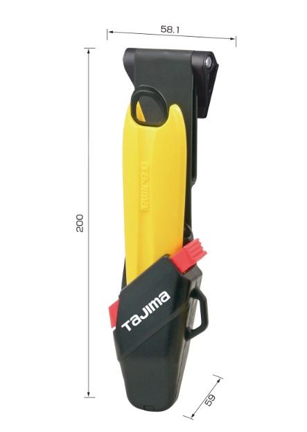タジマ DC-L500YSFBL 黄 セフホルスター付 L刃 ドライバーカッター 単色グリップ オート TJM TAJIMA 商品画像5：e-tool