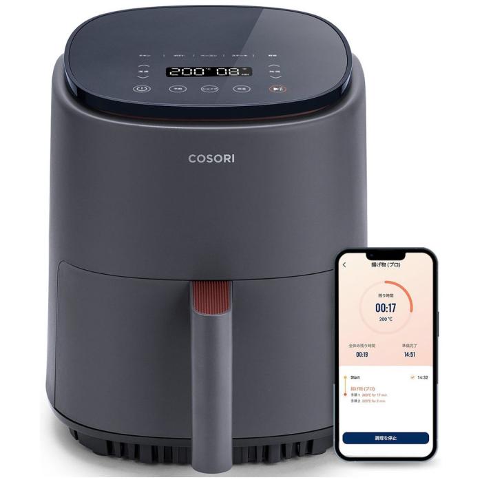COSORI Lite 3.8L SMART ノンフライヤー [グレー] 商品画像1：総合通販サイト 家電横丁