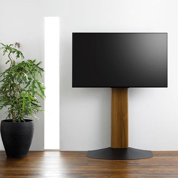 朝日木材 ～77V型対応 壁寄せスタンド WS-B840-DB Swing ウォルナット+ブラック WS-B840-DB 商品画像2：総合通販サイト 家電横丁