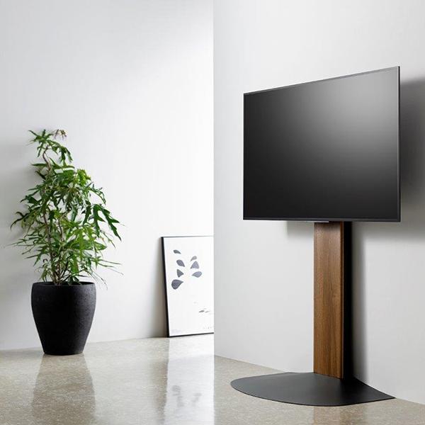 朝日木材 ～77V型対応 壁寄せスタンド WS-B840-DB Swing ウォルナット+ブラック WS-B840-DB 商品画像3：総合通販サイト 家電横丁