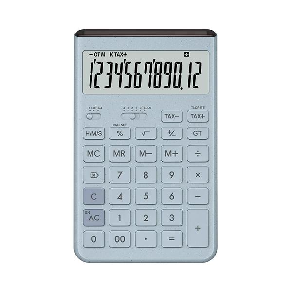 CASIO JT200TBUN デザイン電卓 グレイッシュブルー JT-200T-BU-N ［12桁 /W税率非対応］ 商品画像2：総合通販サイト 家電横丁