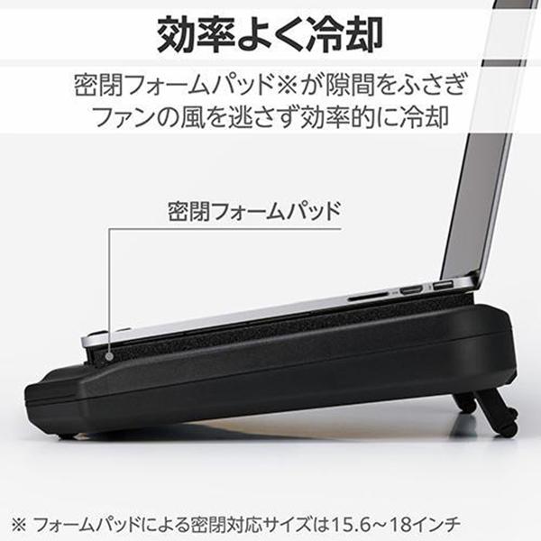 SX-CL24BK ブラック ノートパソコンクーラー 冷却スタンド 12～18インチ対応 商品画像3：総合通販サイト 家電横丁