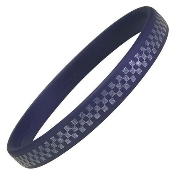 SL0087 ネイビー×パール スパークノン×シリコンバンド市松模様 L