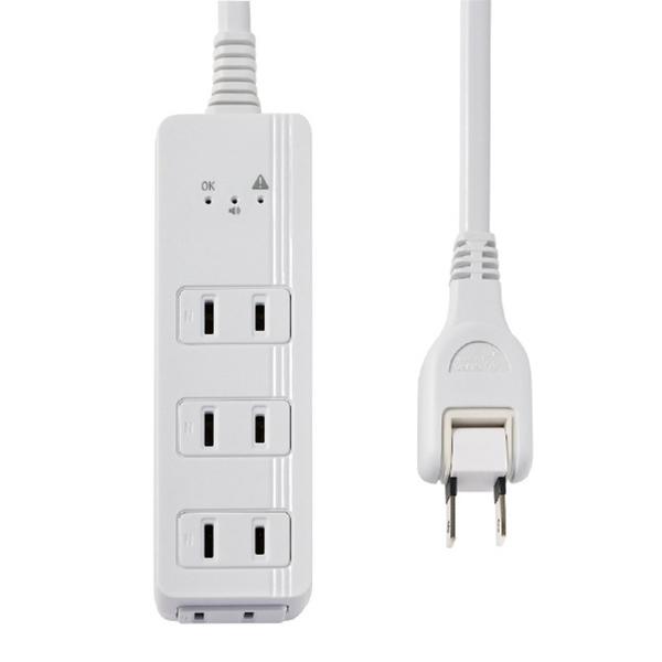 WB-A42-W ホワイト コード付きアラームタップ4P2m 4個口2m 商品画像2：総合通販サイト 家電横丁