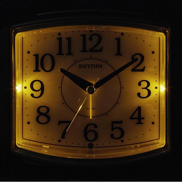 リズム 8RE644SR23 常時点灯付目覚まし時計 ピュアライトR644 23 木目仕上（白） 8RE644SR23 アナログ 商品画像2：総合通販サイト 家電横丁