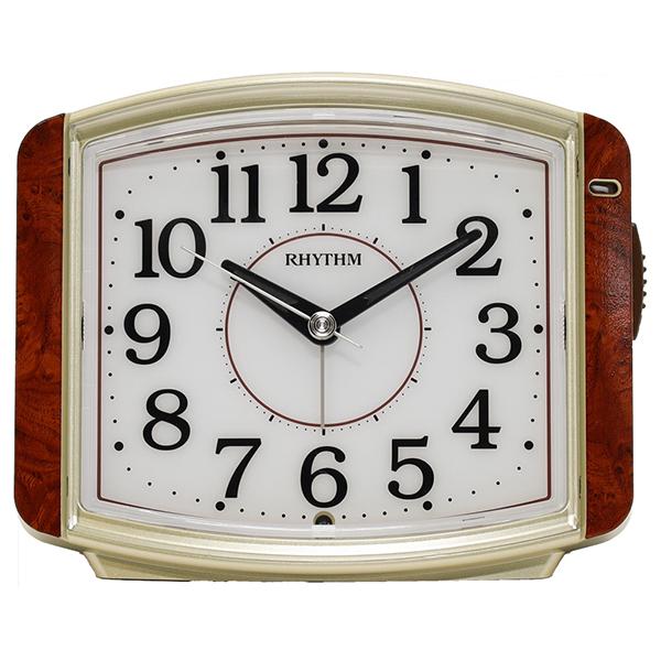 リズム 8RE644SR23 常時点灯付目覚まし時計 ピュアライトR644 23 木目仕上（白） 8RE644SR23 アナログ 商品画像3：総合通販サイト 家電横丁