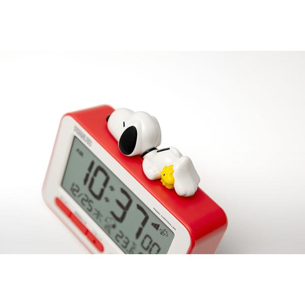 リズム キャラクタークロック スヌーピー 電波時計 デジタル 赤 8RZ235MS01 めざまし時計 商品画像5：総合通販サイト 家電横丁