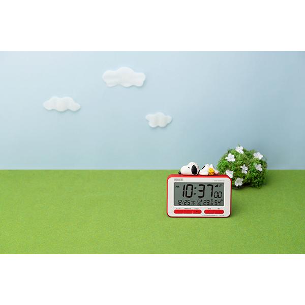 リズム キャラクタークロック スヌーピー 電波時計 デジタル 赤 8RZ235MS01 めざまし時計 商品画像7：総合通販サイト 家電横丁