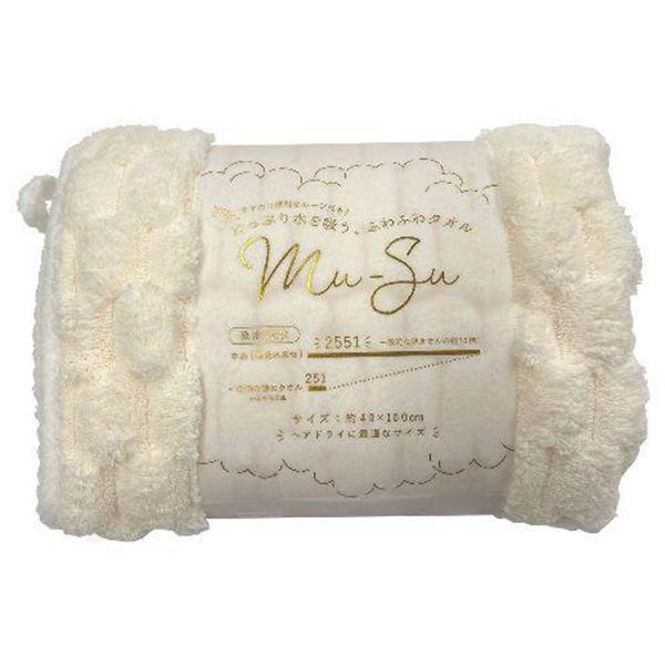MUS-HDT-IV アイボリー Mu-Su ヘアドライタオル マイクロファイバー素材