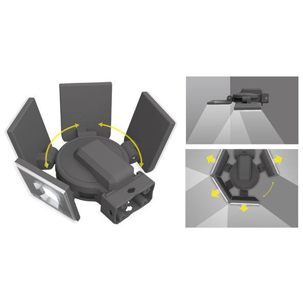 ムサシ LEDソーラーセンサーライト S-400L  7.5W×4灯スライド型 防犯 ライト 庭 玄関灯 商品画像4：総合通販サイト 家電横丁