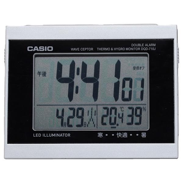 CASIO DQD710J8JF 目覚まし時計 ウェーブセプター シルバー DQD710J8JF デジタル 電波自動受信機能有 商品画像4：総合通販サイト 家電横丁