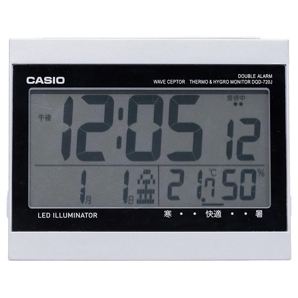CASIO DQD720J8JF 目覚まし時計 ウェーブセプター シルバー DQD720J8JF デジタル 電波自動受信機能有 商品画像3：総合通販サイト 家電横丁
