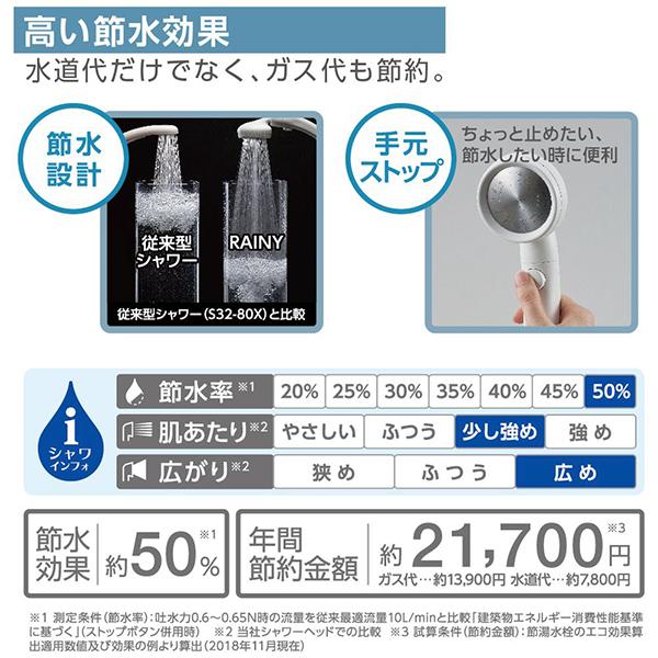 三栄 NS38382XAHA20 シャワーヘッド レイニームーヴ RAINY MOVE グレー NS383-82XA-HA20 商品画像10：総合通販サイト 家電横丁