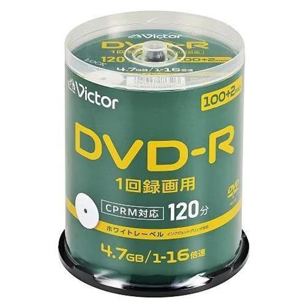 ビクター Victor DVD-R 4.7GB 録画用 16倍速 102枚パック 120分 VHR12JP102SJ･･･