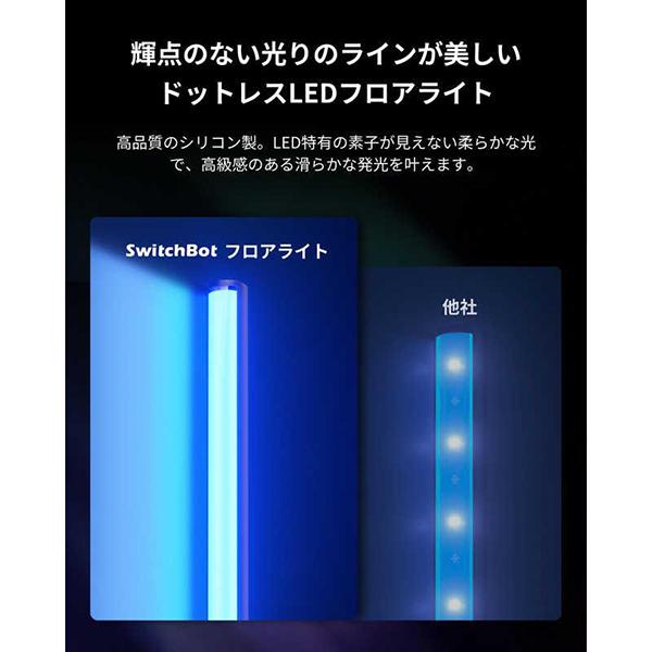 SwitchBot スイッチボット フロアライト W1702100 LEDライト搭載 1200lm 音声操作 Bluetooth対応 ブラック 商品画像8：総合通販サイト 家電横丁 PLUS