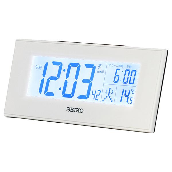 セイコー DL218W 目覚まし時計 交流式デジタル 白 DL218W デジタル 電波自動受信機能有 商品画像7：総合通販サイト 家電横丁 PLUS