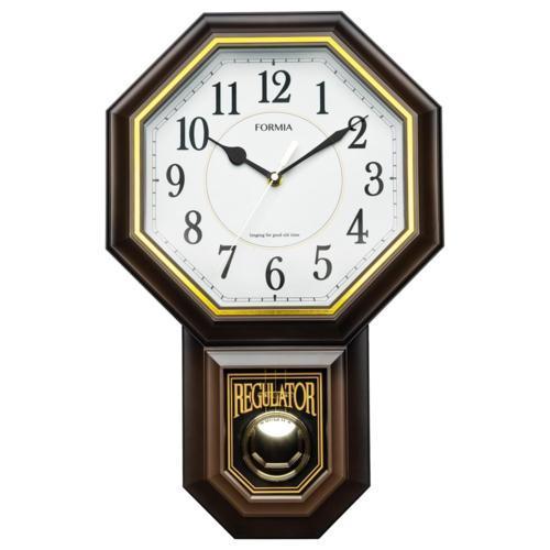 保土ヶ谷電子販売 アナログ振り子 掛け時計 HWC-Y027W-BR ブラウン Formia フ･･･