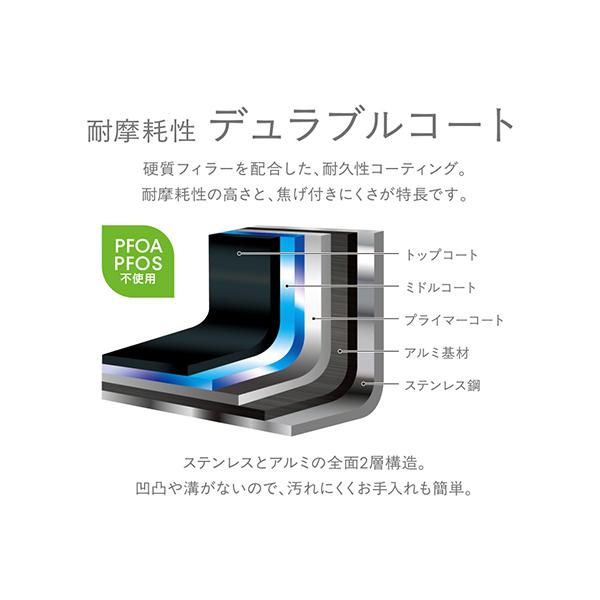 オーム電機 デュラブルシリーズ 取っ手の取れる鍋 ガス火・IH対応 26cm ステンレス KVF-026-S 商品画像4：総合通販サイト 家電横丁 PLUS
